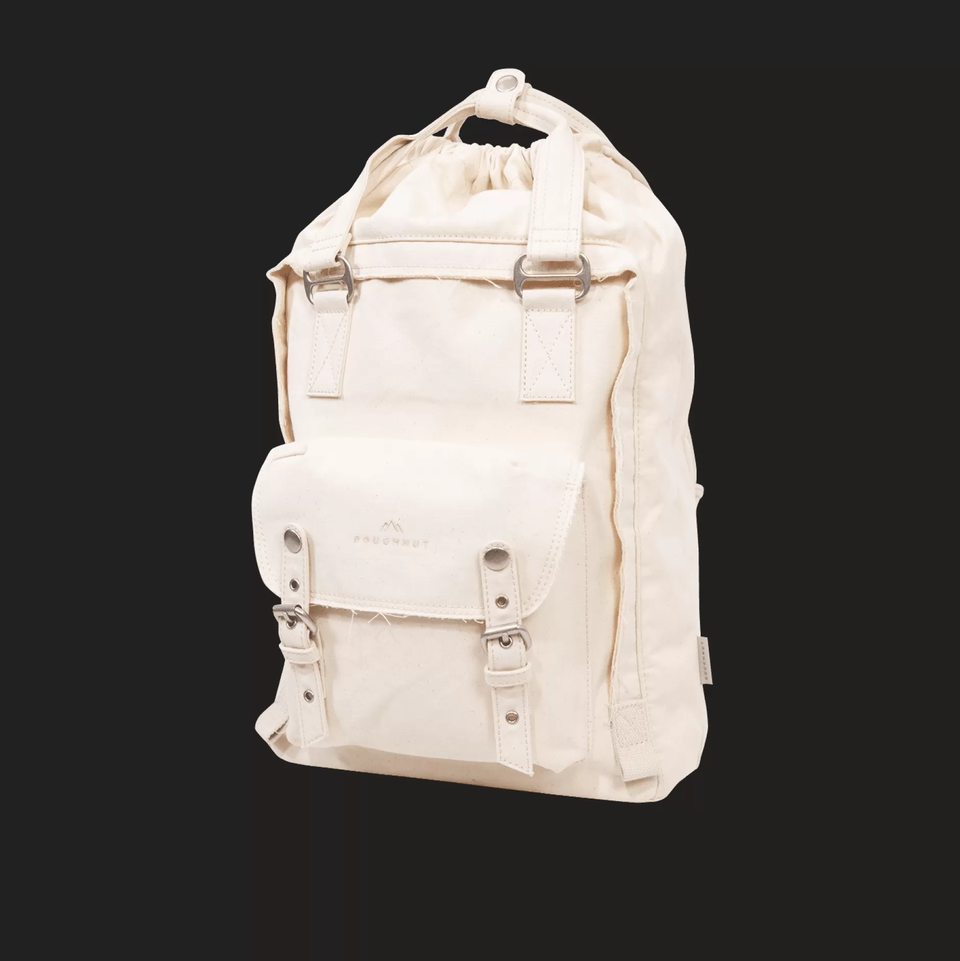 Shop Doughnut Macaroon Drawstring Organic Cotton Series Backpack Beige